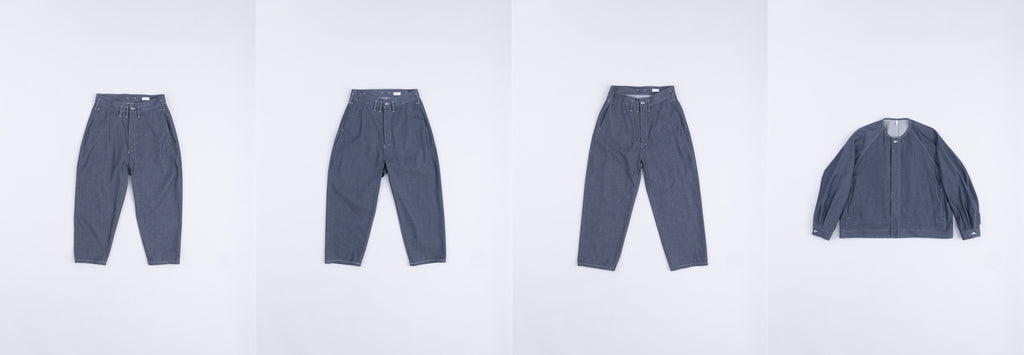 FIRMUM 25ss | 強撚ポリエステル&コットン・ドライデニムシリーズが入荷しました