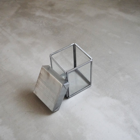 GLASS BOX W/RECYCLE STEEL LID Cotton Swab